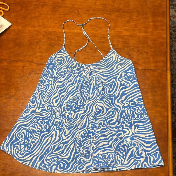 Lilly Pulitzer Tops Lilly Pulitzer Blue And White Tank Top Poshmark
